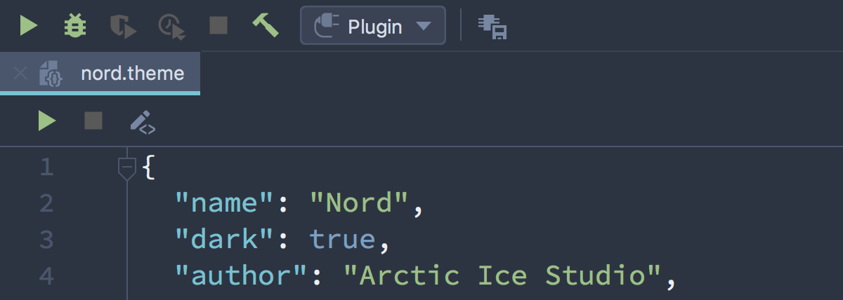 Screenshot showing the UI theme preview icon bar when the theme definition file is opened