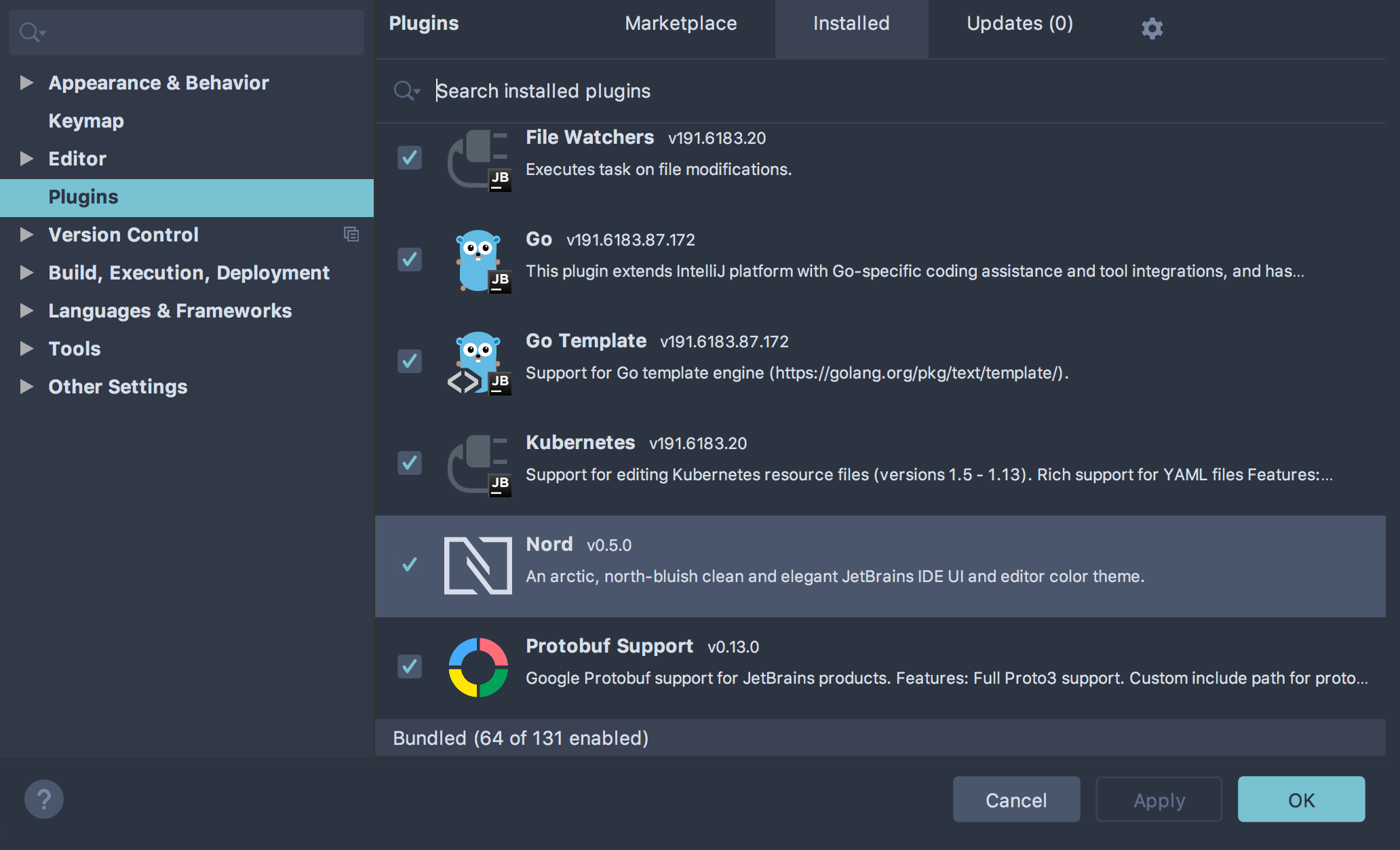 Screenshot showing the builtin IDE plugin marketplace